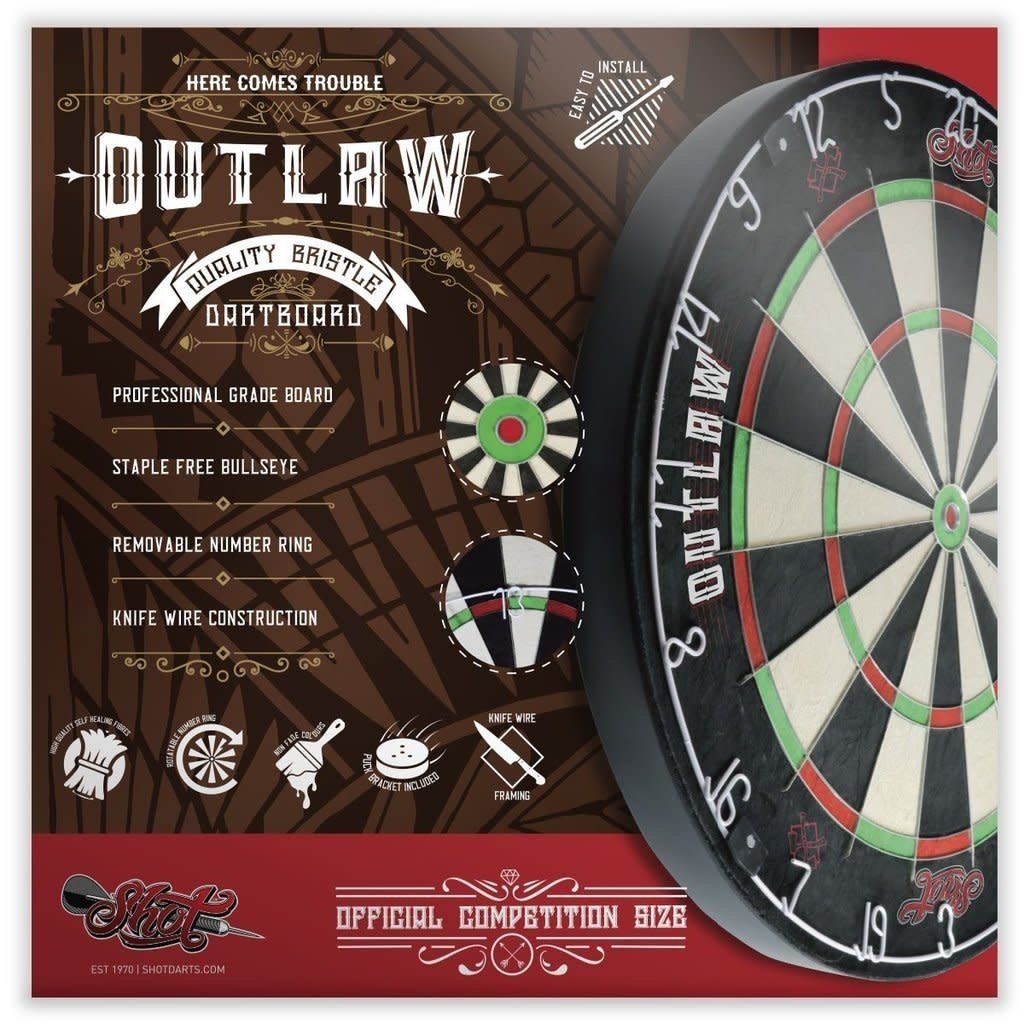 SHOT OUTLAW BRISTLE DARTBOARD