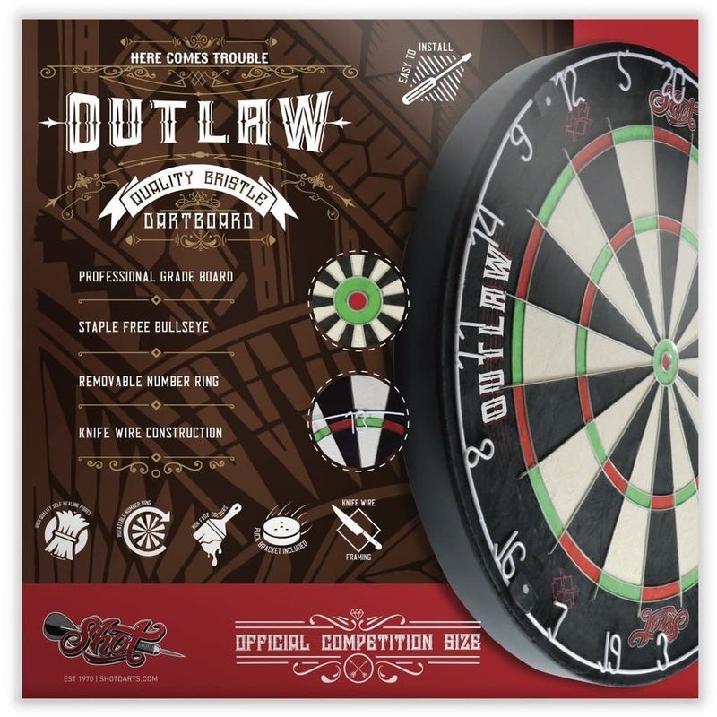 SHOT OUTLAW BRISTLE DARTBOARD