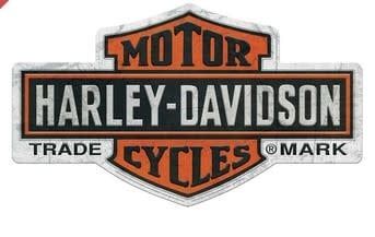 H-D HARLEY DAVIDSON NOSTALGIC BAR &amp; SHIELD TIN SIGN