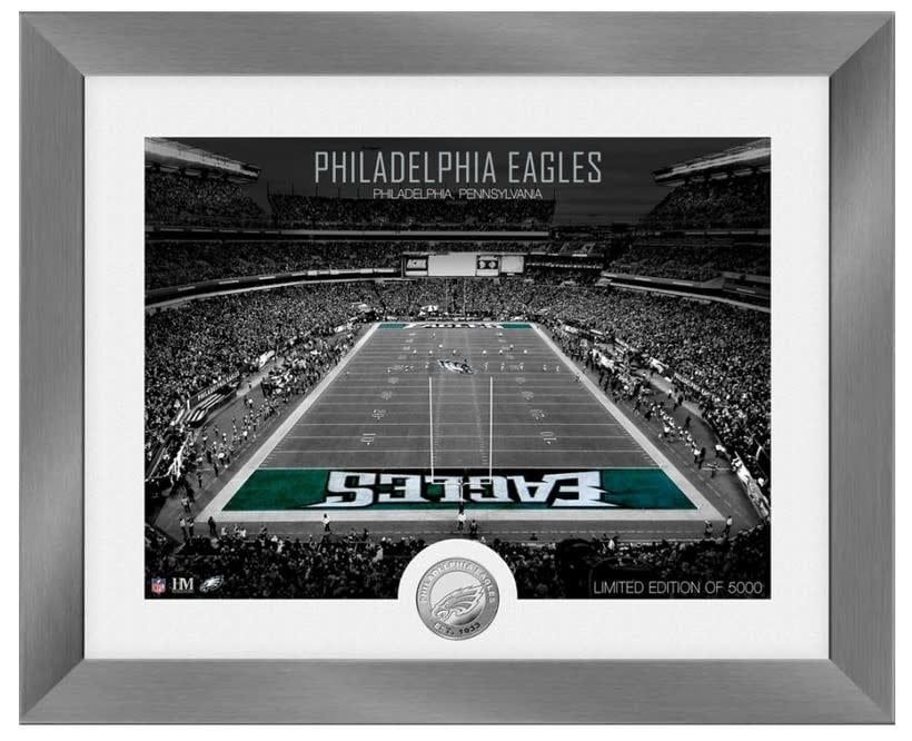 Philadelphia Eagles Art Deco Stadium Silver Coin Photo Mint Picture
