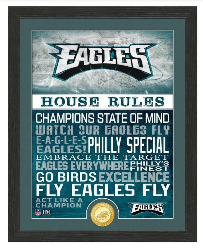 Philadelphia Eagles House Rules Bronze Coin Photo Mint Picture