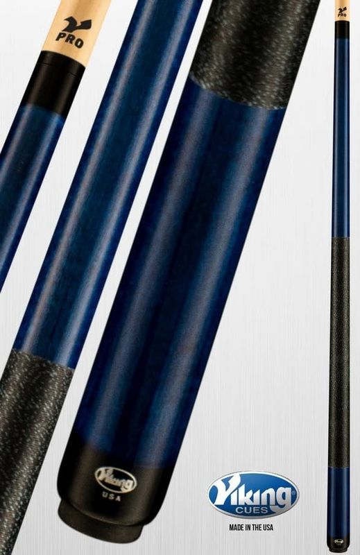 B2207 Viking Ocean Blue Stain Northwoods Maple Double Pressed Irish Linen Wrap 12.75mm Cue Stick
