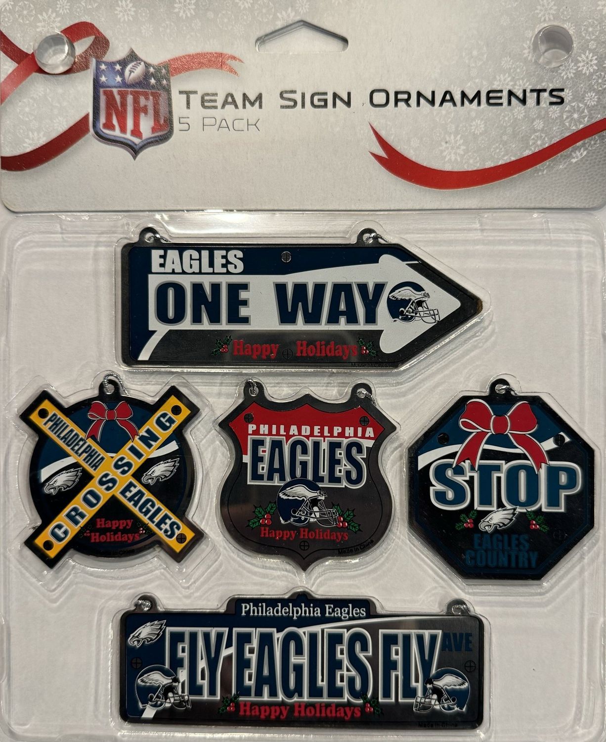 5 Piece Metal Sign Ornament- Philadelphia Eagles