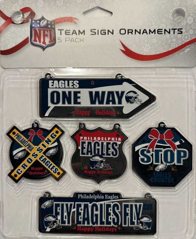5 Piece Metal Sign Ornament- Philadelphia Eagles