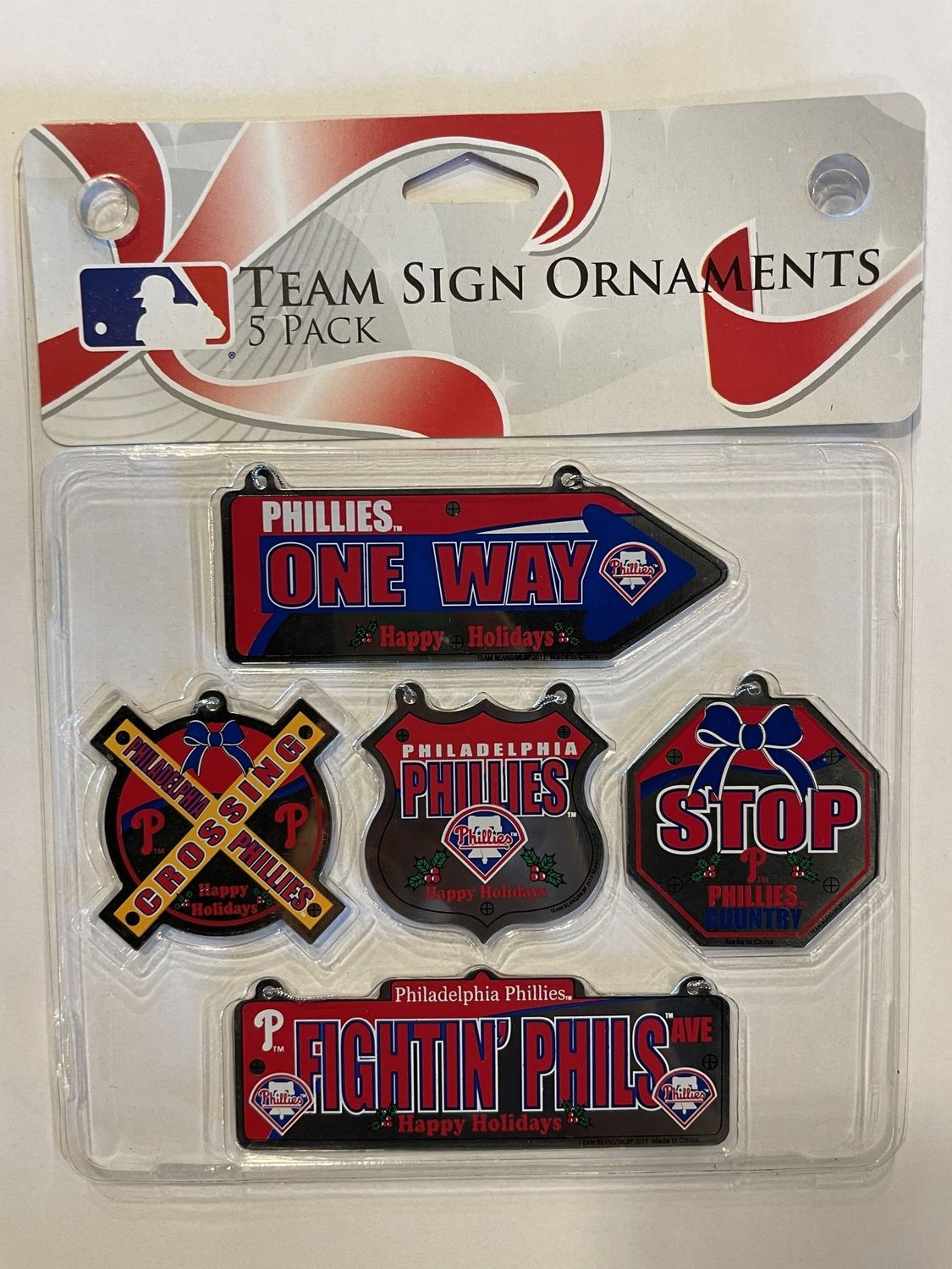 5 Piece Metal Sign Ornament- Philadelphia Phillies