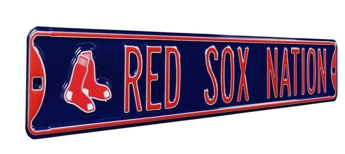 Red Sox Nation w/Socks Logo Metal Street Sign