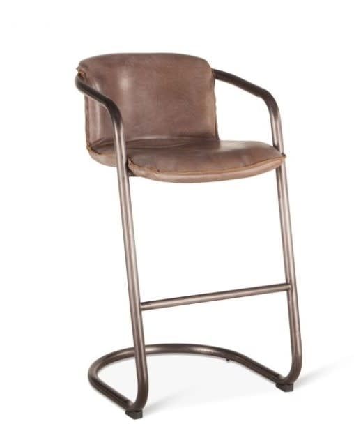 Portofino Leather Bar Stool Chair Jet Brown  GPF-BC22JB
