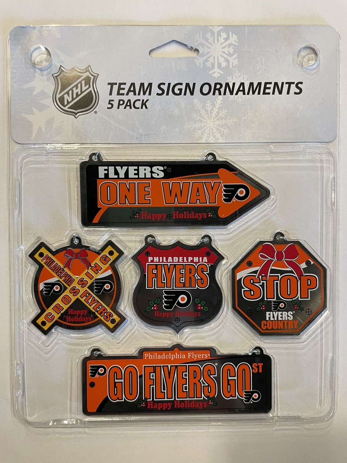 5 Piece Metal Sign Ornament- Philadelphia Flyers