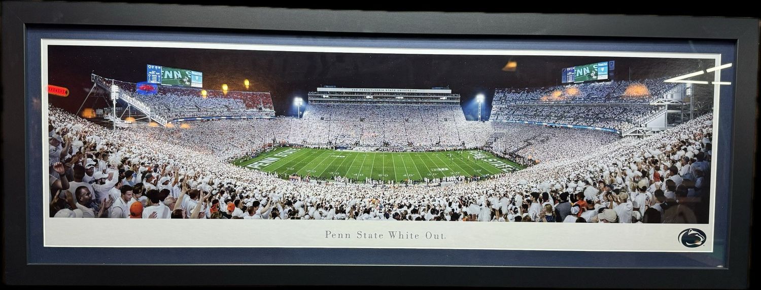 Penn State University #7 White Out stadium Framed / Matted Panorama