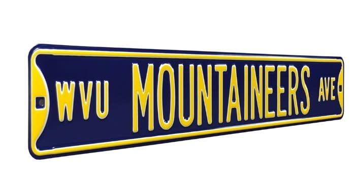 WVU West Virginia University Mountaineers Ave Metal Street Sign