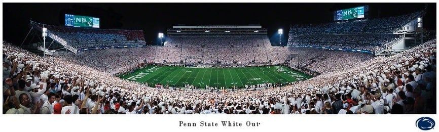 Penn State University #7 White Out stadium Bagged Panorama
