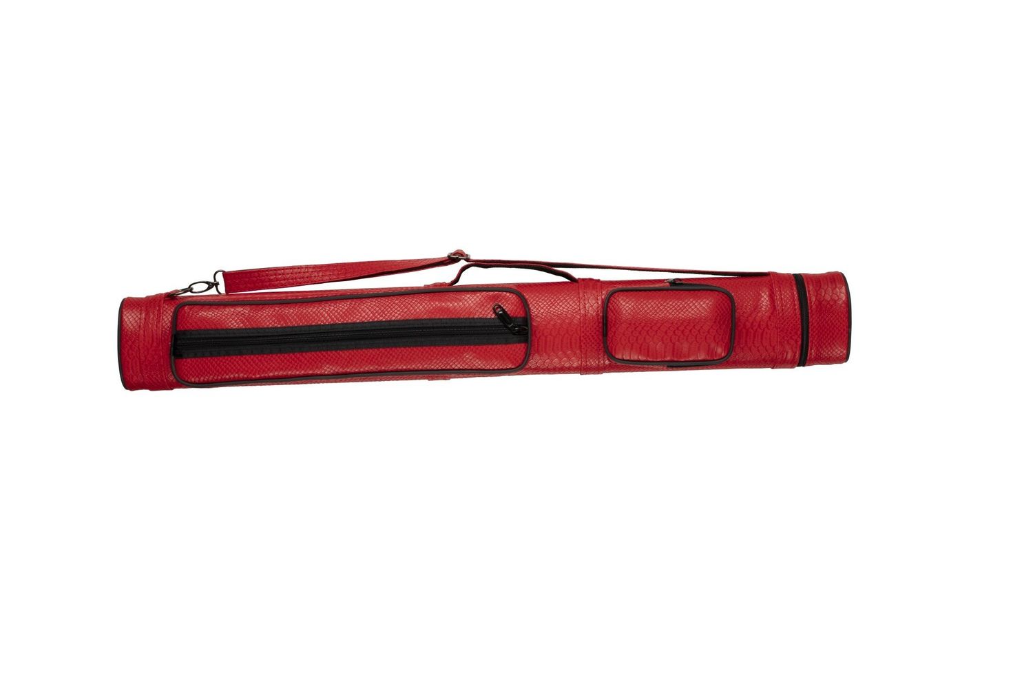 KODA 2X2 OVAL EXOTIC POLY BILLIARD CUE CASE - C22EHR, Color: RED