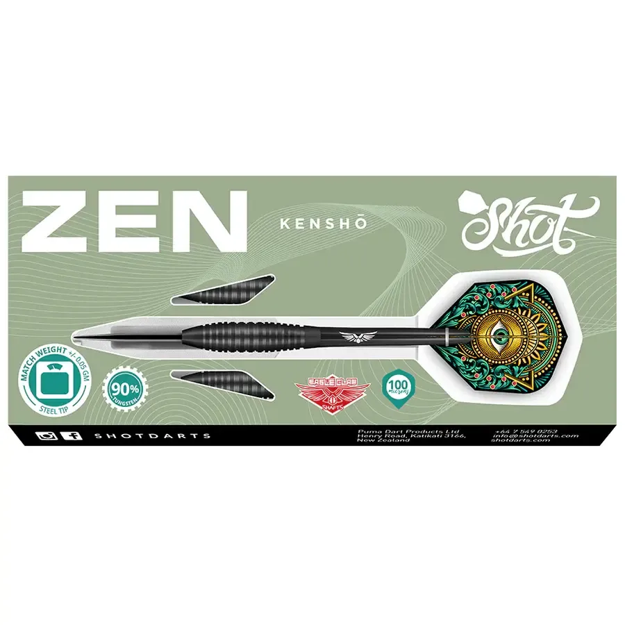 Zen Kensho Steel Tip Dart Set - 90% Tungsten, Size: 25gm
