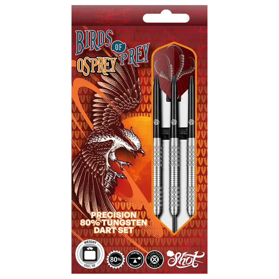 Birds of Prey Osprey Steel Tip Dart Set - 80% Tungsten, Size: 23gm