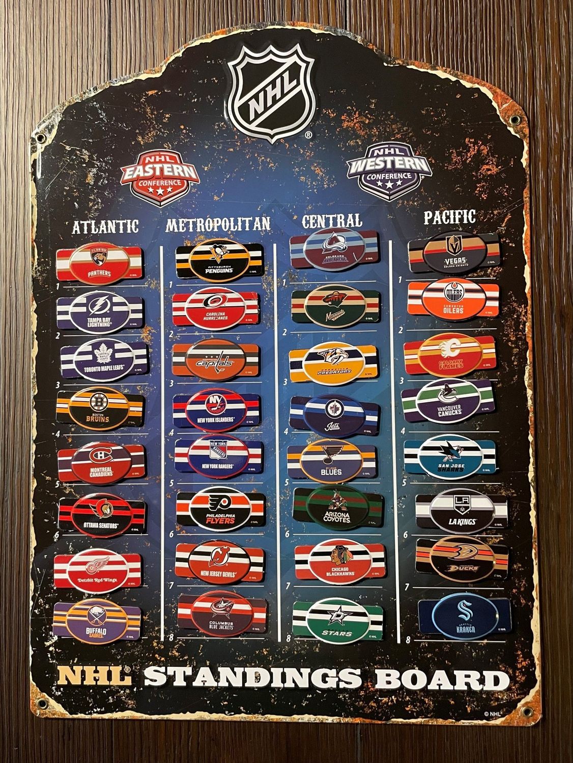 Truly Magnetic Standings Board - NHL