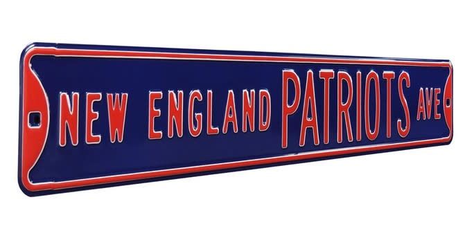 New England Patriots Ave Metal Street Sign
