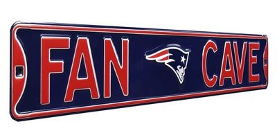 Fan Cave New England Patriots Metal Street Sign