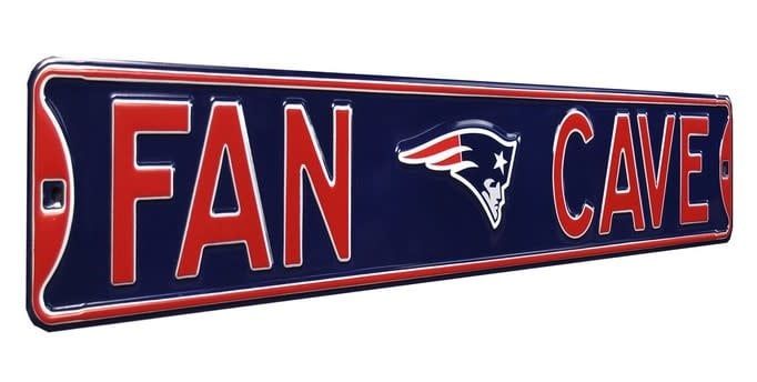 Fan Cave New England Patriots Metal Street Sign
