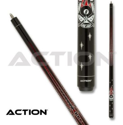 Action Garage Cue Stick Black w/Red Horseshoe ACT165