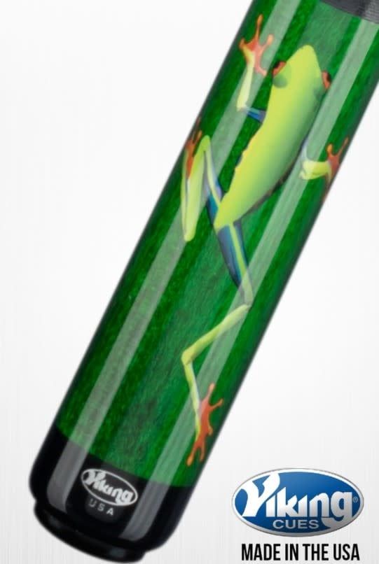 FROG VIKING EMERALD GREEN CUE STICK LINEN WRAP CUE STICK