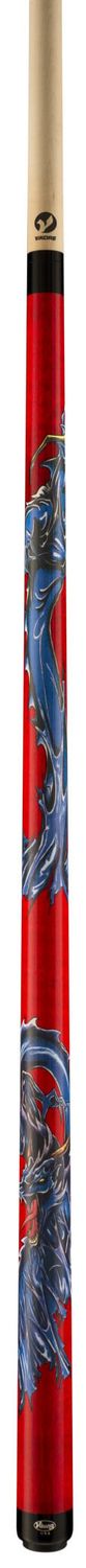 DRAGON CRIMSON RED &amp; BLUE  DRAGON MAPLE CUE STICK