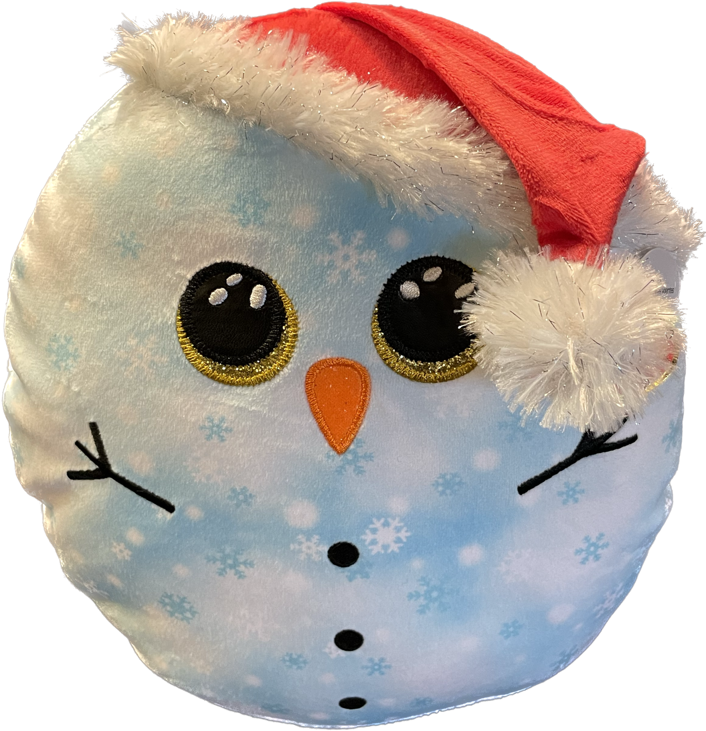 TY Fleck Christmas Winer Snowman Squish 10&quot; Pillow Stuffed Animal