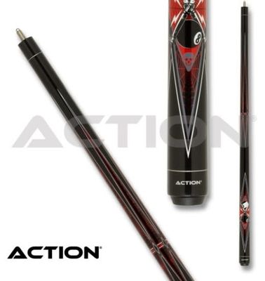 Action Garage Cue Stick Black w/Red Spiderweb ACT164