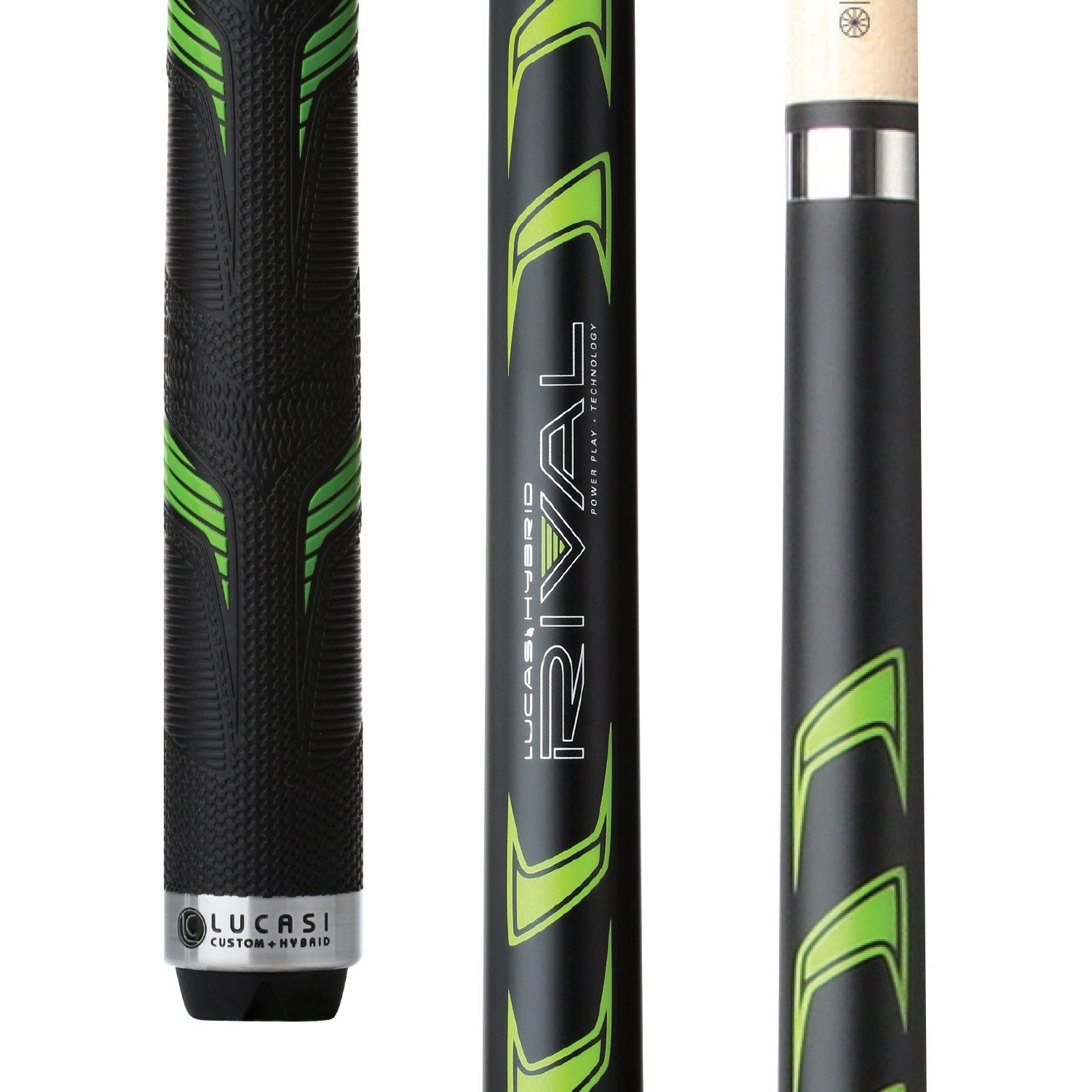 LHRV24 Lucasi  Rival Black &amp; Metalic Green Cue Stick