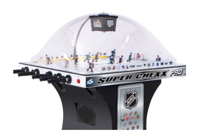 Super Chexx NHL Custom Home Flyers / Away Pitts Penguins With Flyers Logo Black Base with Cup Holders Super Chexx Bubble Hockey