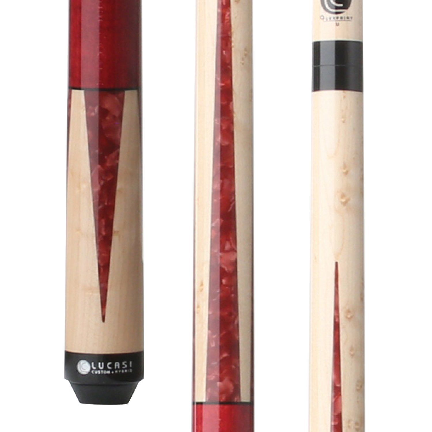 LUX47 4pt Burgandy Inlay Lucasi Cue Stick