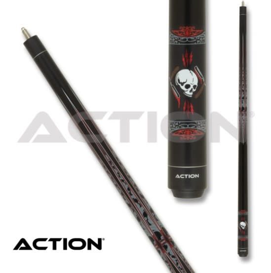 Action Garage Cue Stick Matte Skull &amp; Switch Blade  ACT168