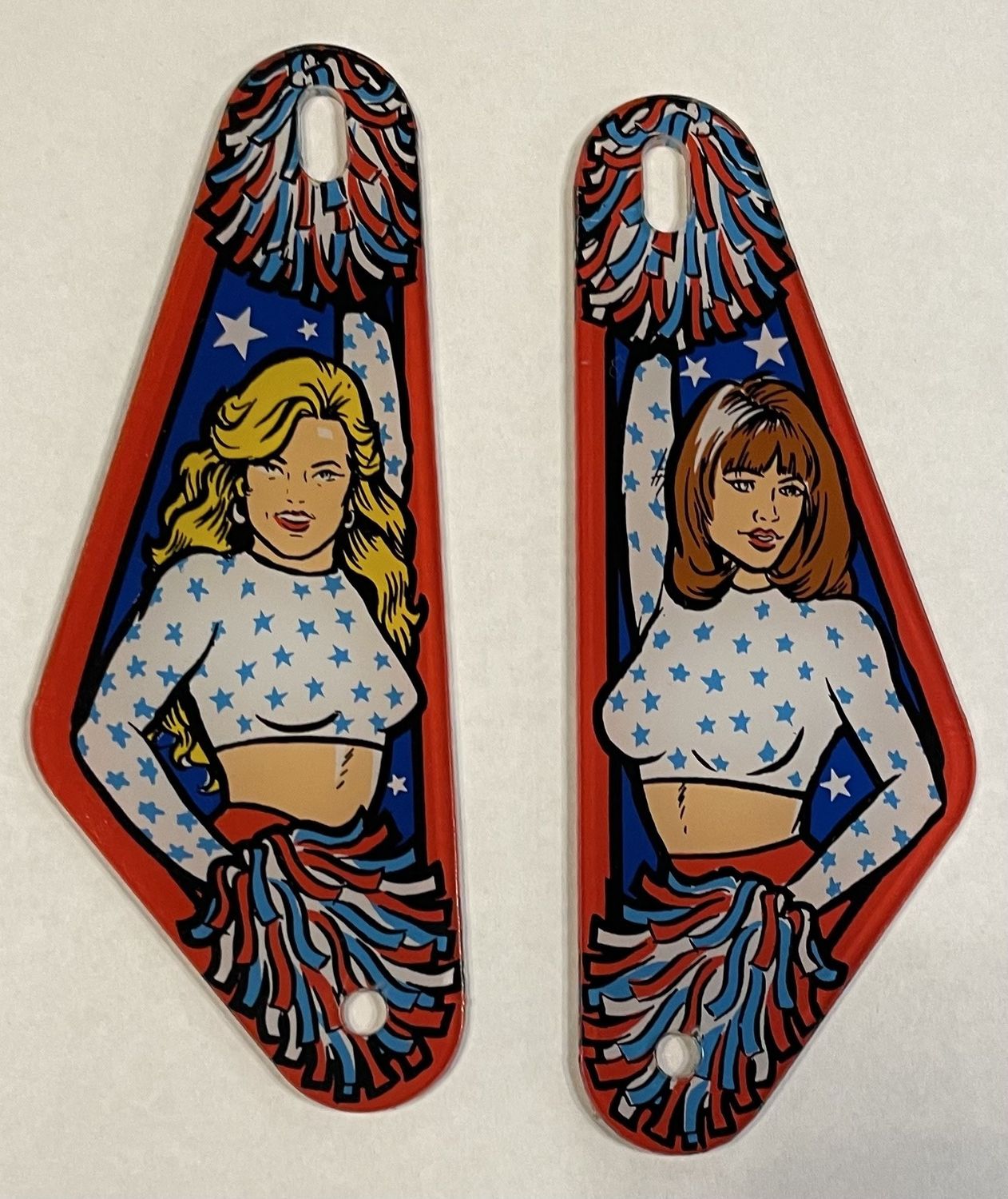 NBA Fastbreak Cheerleader Slingshot Plastic Set New NOS Bally Pinball Machine Parts Pinball Plastic Slings  - Set of 2 Cheerleader Pinball Plastic Slings  - Set of 2