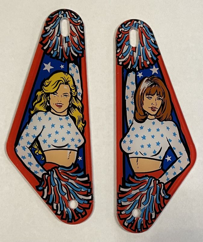 NBA Fastbreak Cheerleader Slingshot Plastic Set New NOS Bally Pinball Machine Parts Pinball Plastic Slings  - Set of 2 Cheerleader Pinball Plastic Slings  - Set of 2