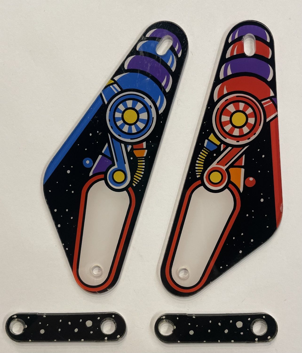 Jackbot Pinball Slingshot Plastic Left &amp; Right and 2 small Parts