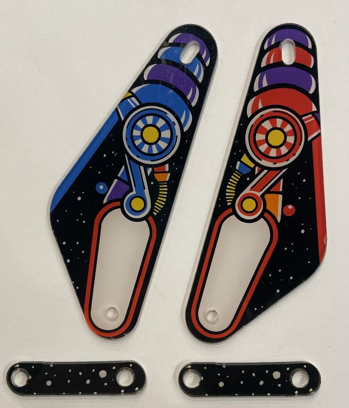 Jackbot Pinball Slingshot Plastic Left &amp; Right and 2 small Parts