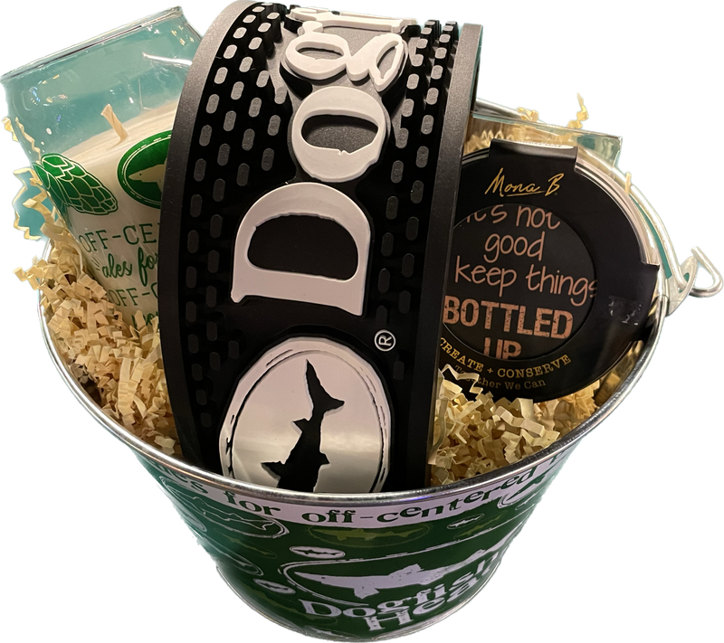 Dogfish Head  Gift Basket Bucket - Ice Bucket, Candle, Coaster &amp; Bar Rail
