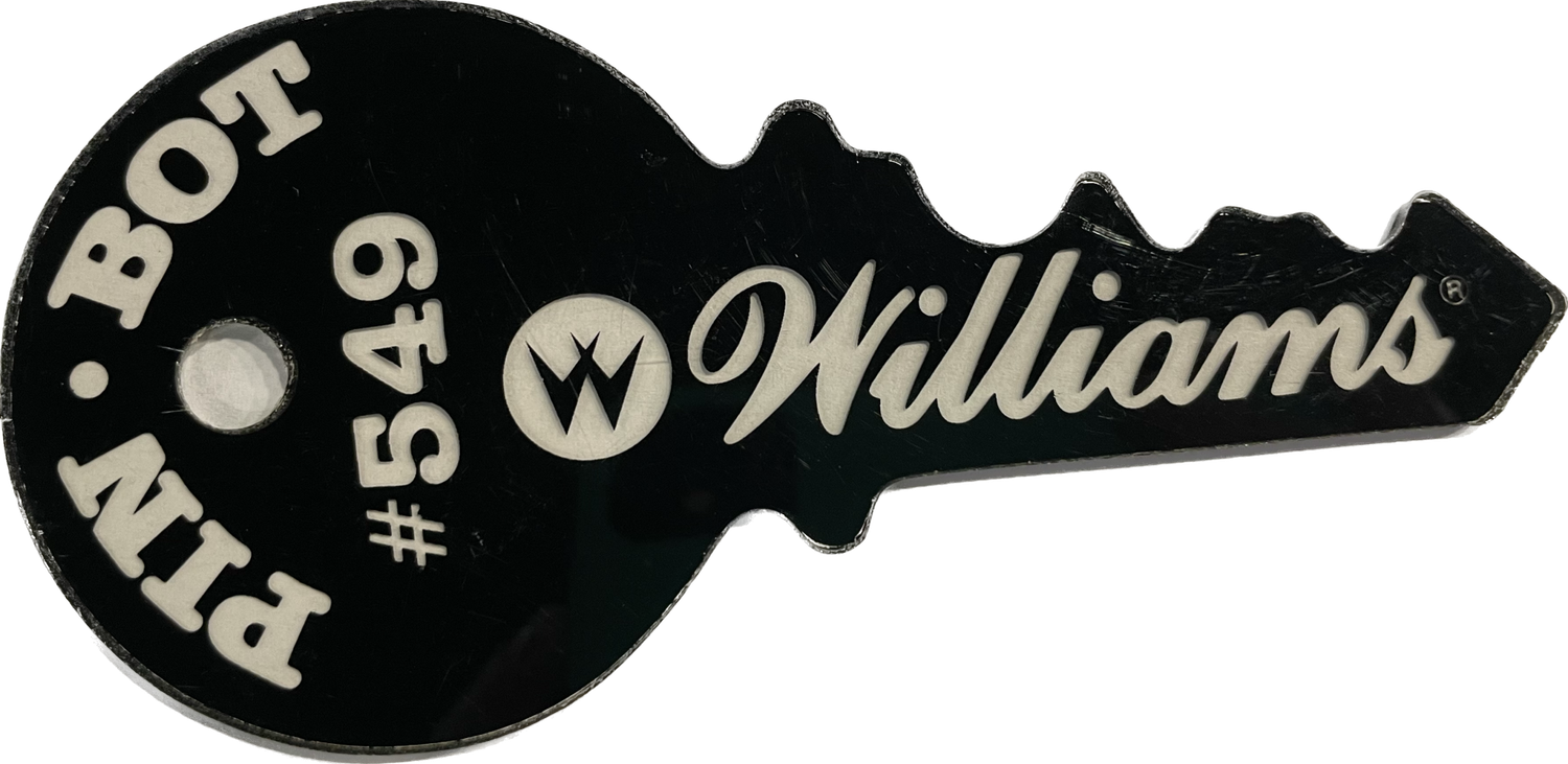 Williams PIN BOT #549 Pinball Machine Promotional Plastic Key Chain Fob