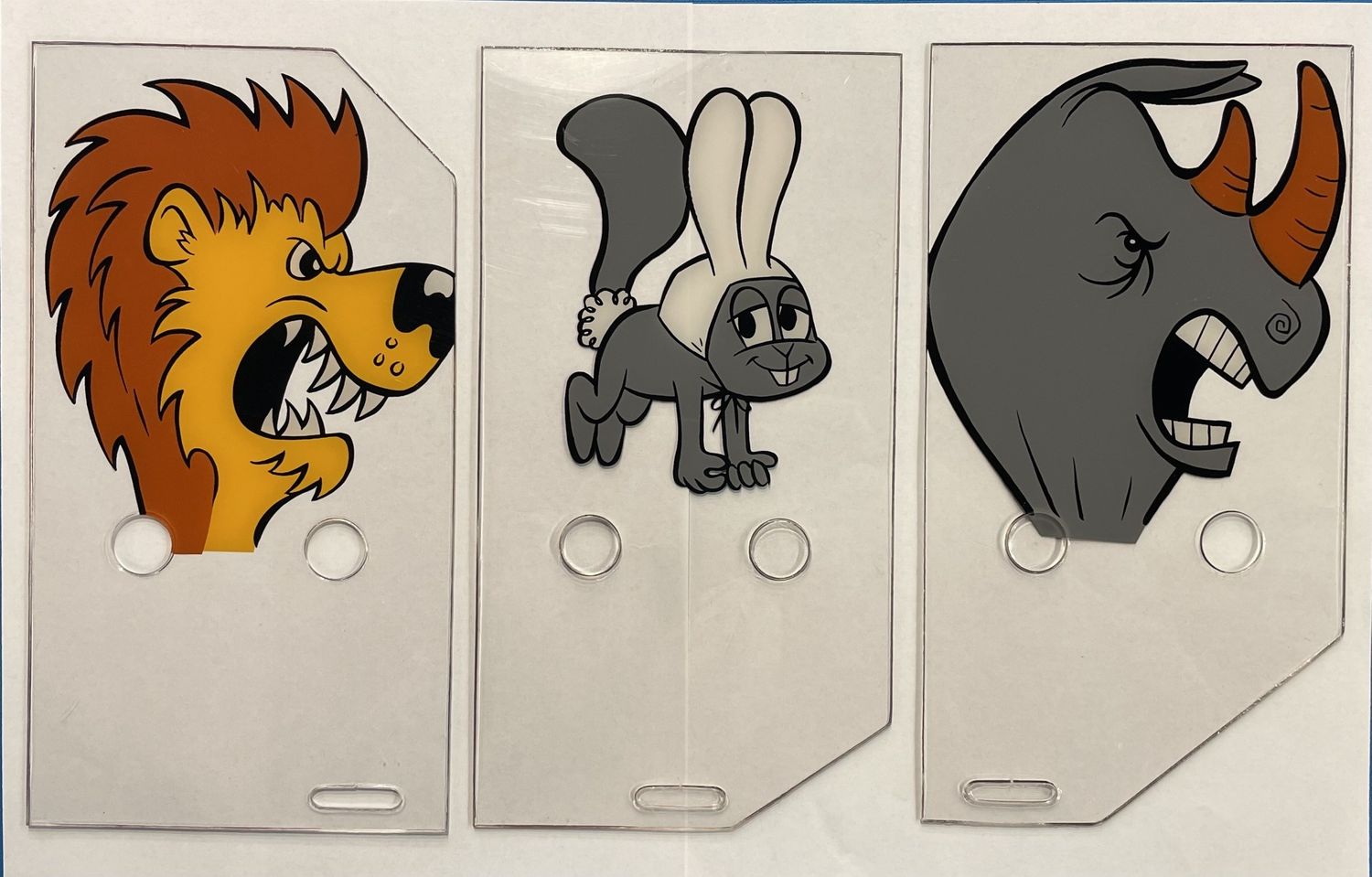 Rocky and Bullwinkle Rhino Pinball Plastic Set of 3
