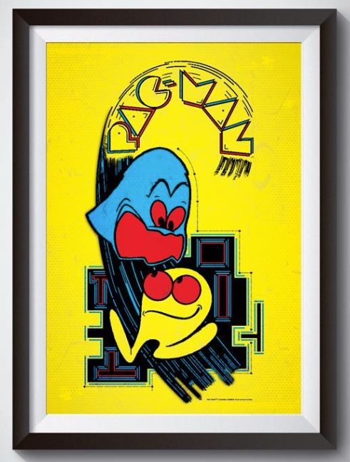 PAC-MAN  Poster in Frame 24&quot; x 36&quot;