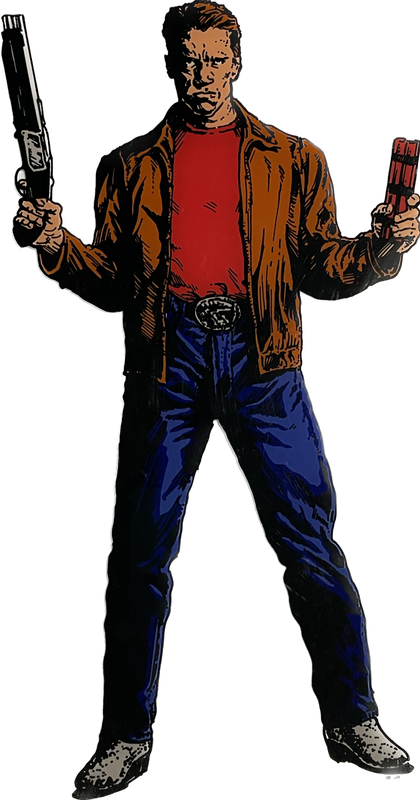 Last Action Hero Pinball Machine 1993 Data East Plastic Cut Out 11 1/2&quot; x 7&quot;