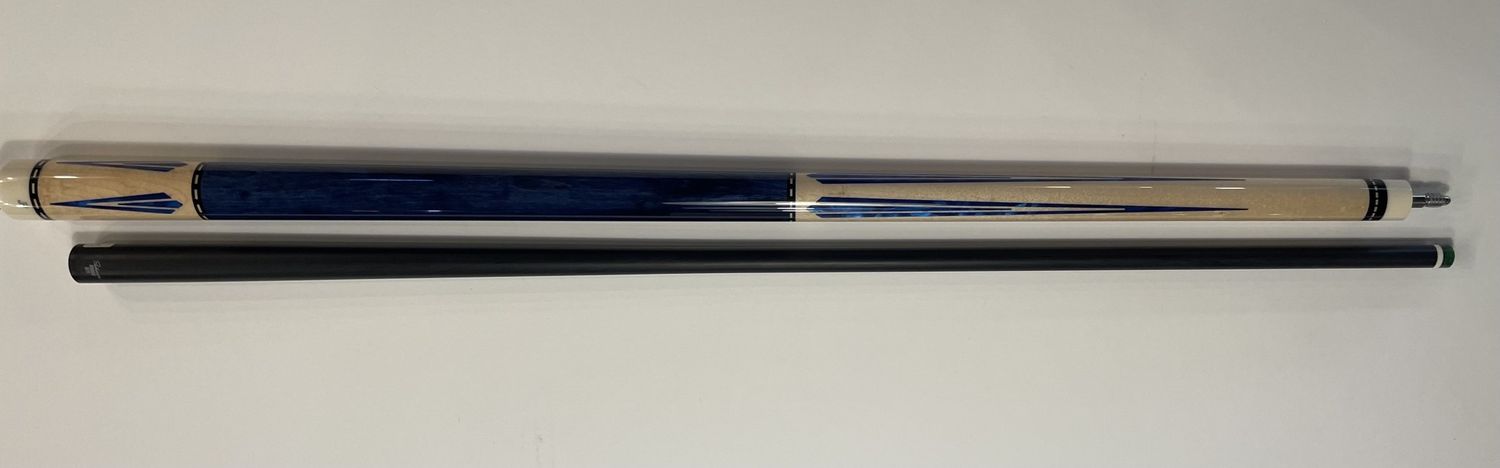 JP07B-B Blue Custom Cue Stick with Rogue 12.4mm Carbon Fiber Shaft