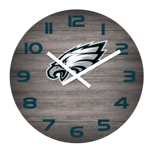 Philadelphia Eagles 16&quot; Weathered wood clock