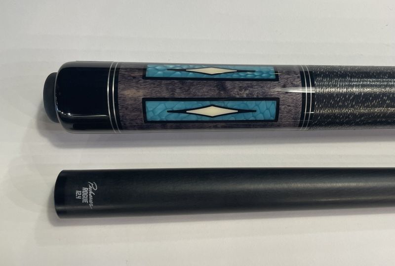 P20S-AQ Custom Pechauer Cue Stick - Aqua Blue with Rogue 12.4 Carbon Fiber Shaft