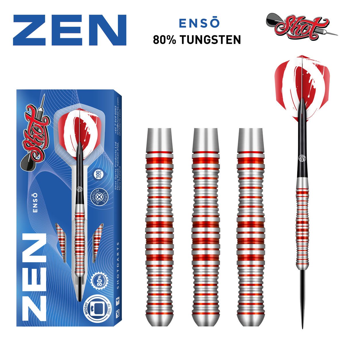 ZEN ENSO STEEL TIP DART SET - 80% TUNSGSTEN -25GM
