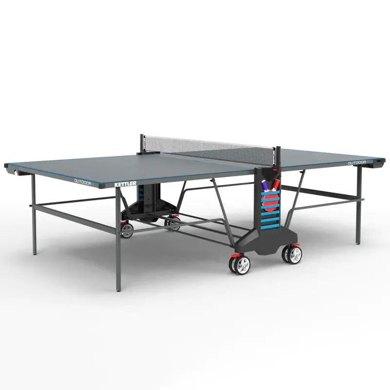 Kettler Outdoor 4 Ping Pong Table with 2 Rackets &amp; 6 balls
