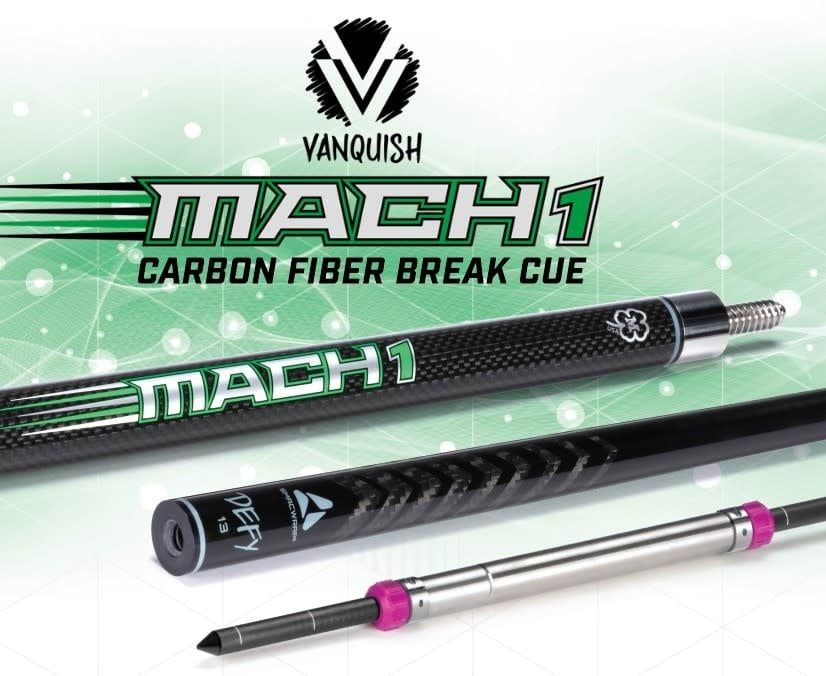 VQM1 VANQUISH Mach1 Break Cue with DEFY  Carbon Fiber Break Shaft