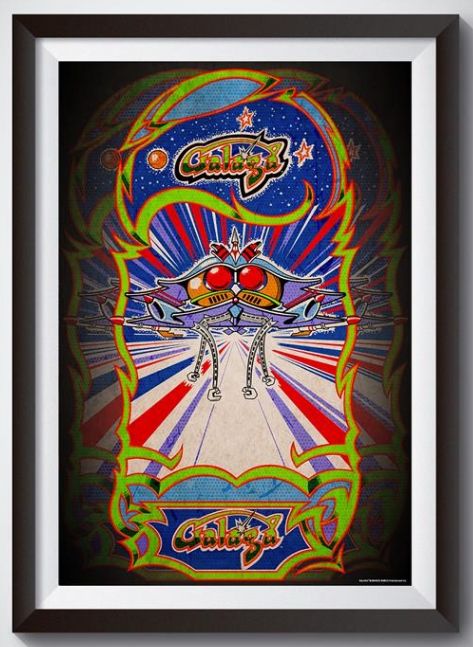 Galaga Poster in Frame 24&quot; x 36&quot;