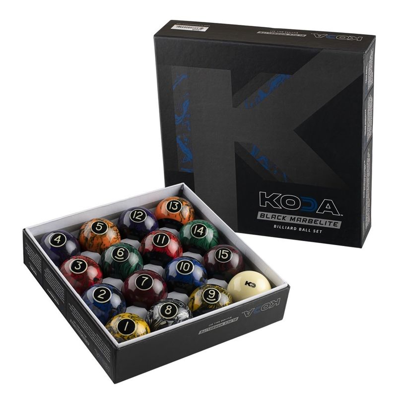 KODA Black MarbleLite BILLIARD BALL SET