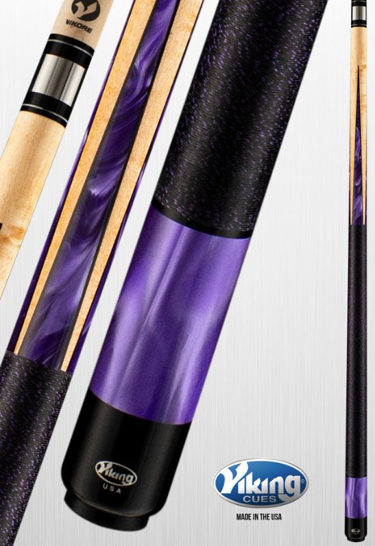 VIKING B4006 BLACK PURPLE w/ LINEN WRAP Cue Stick