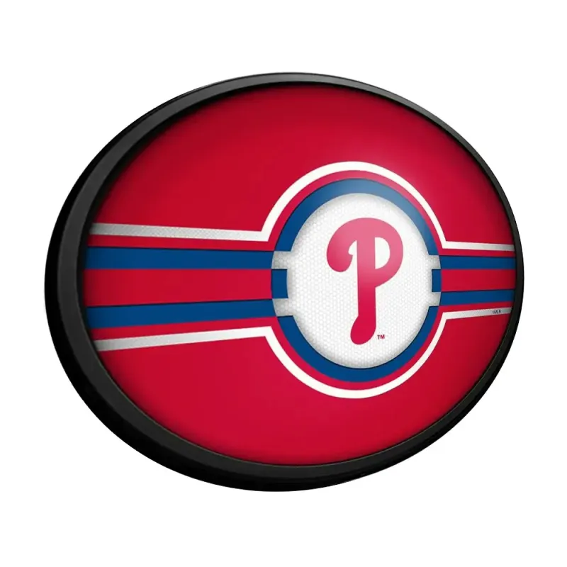 MBPHIL-140-02A Phillies: Oval Slimline Lighted Wall Sign